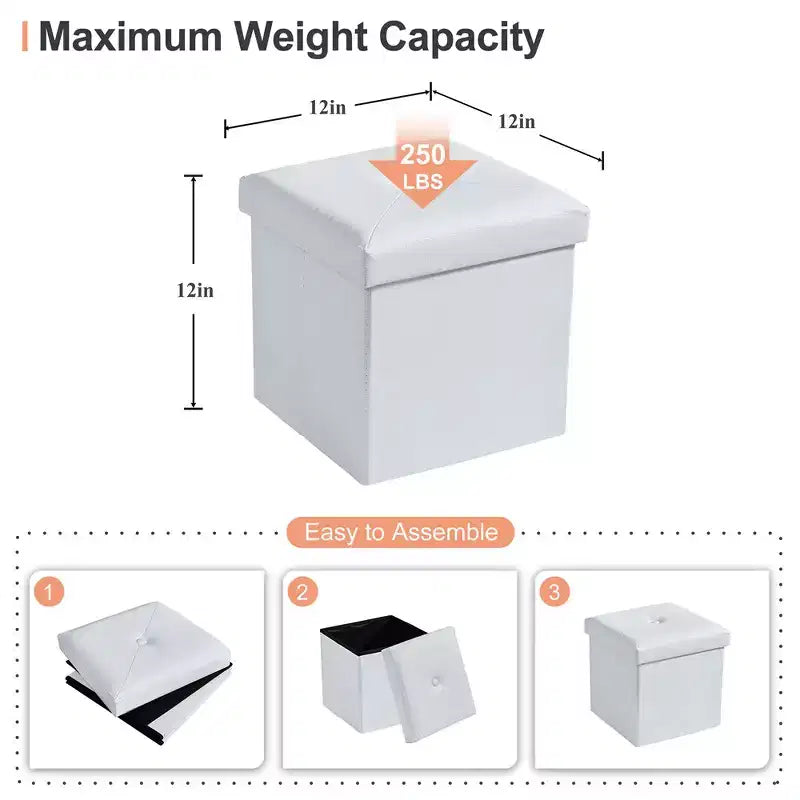 Banc de rangement pliable avec pouf – Repose-pieds et siège polyvalent