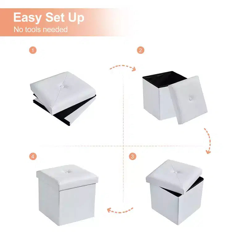 Banc de rangement pliable avec pouf – Repose-pieds et siège polyvalent