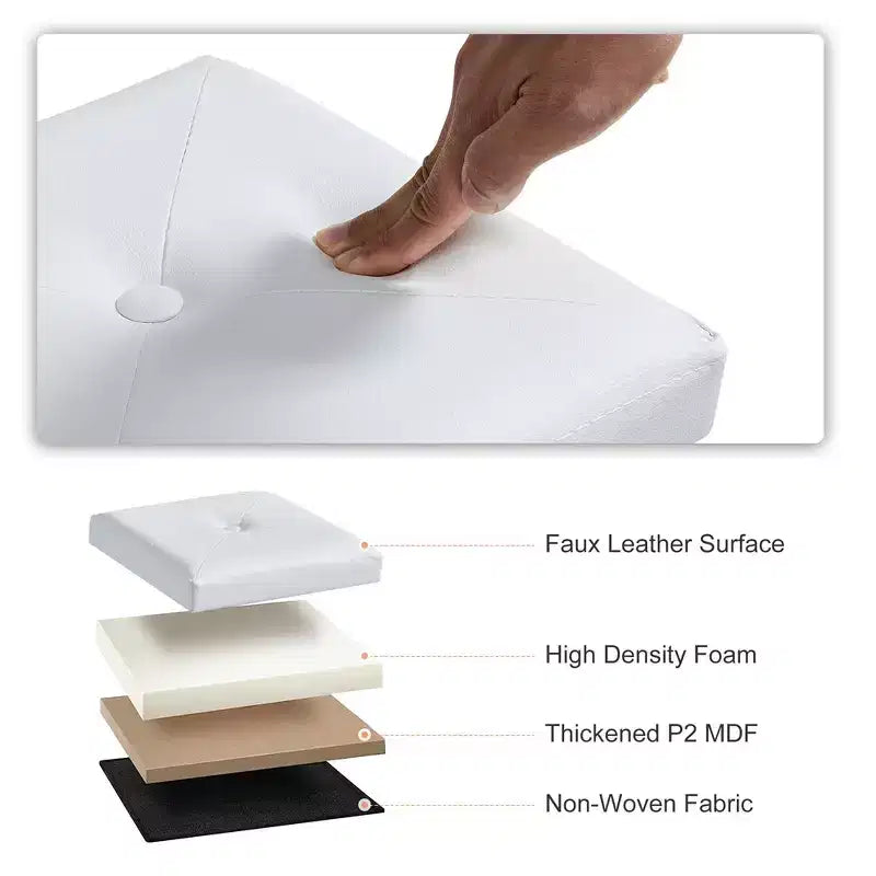 Banc de rangement pliable avec pouf – Repose-pieds et siège polyvalent