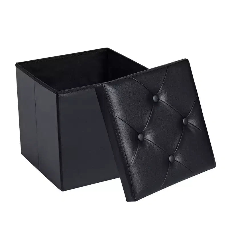 Banc de rangement pliable avec pouf – Repose-pieds et siège polyvalent