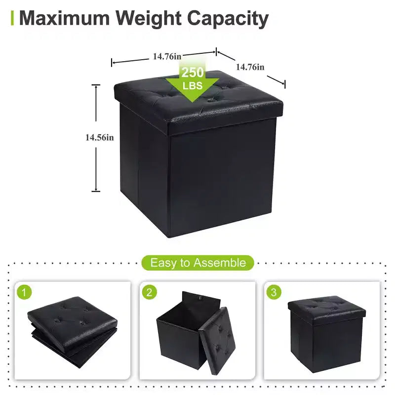 Banc de rangement pliable avec pouf – Repose-pieds et siège polyvalent