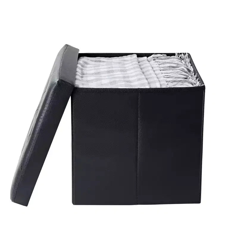 Banc de rangement pliable avec pouf – Repose-pieds et siège polyvalent