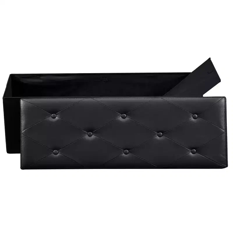 Banc de rangement pliable avec pouf – Repose-pieds et siège polyvalent