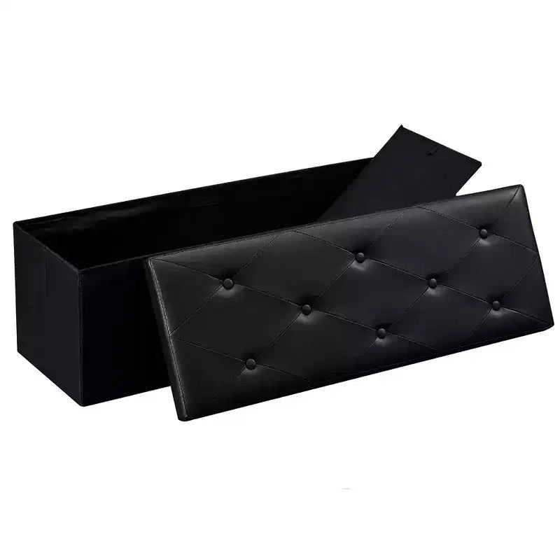 Banc de rangement pliable avec pouf – Repose-pieds et siège polyvalent