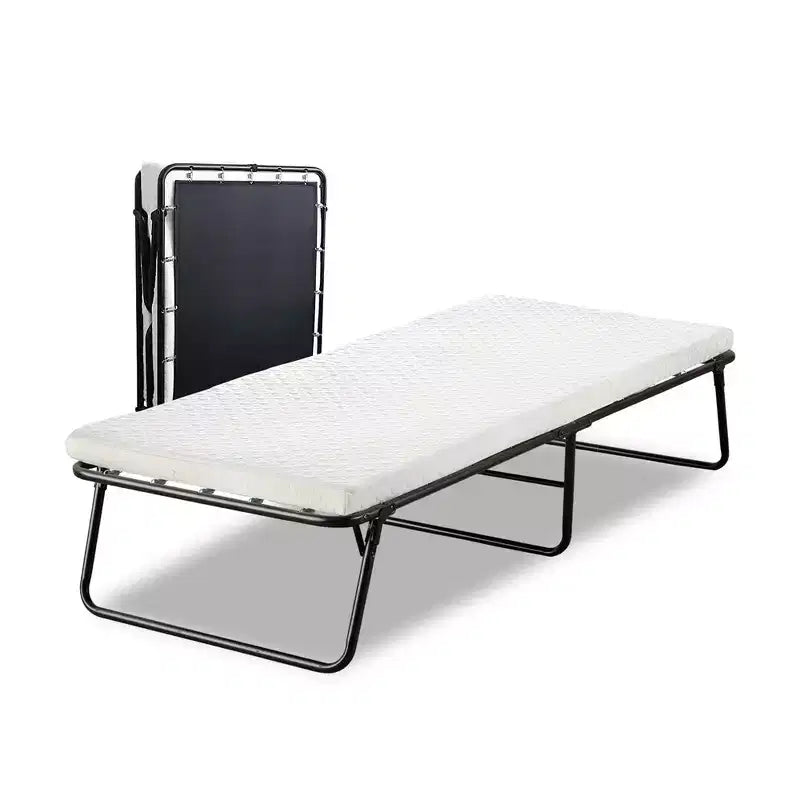 Lit de camp pliant avec matelas en mousse à mémoire de forme de 7,6 cm – Entièrement assemblé