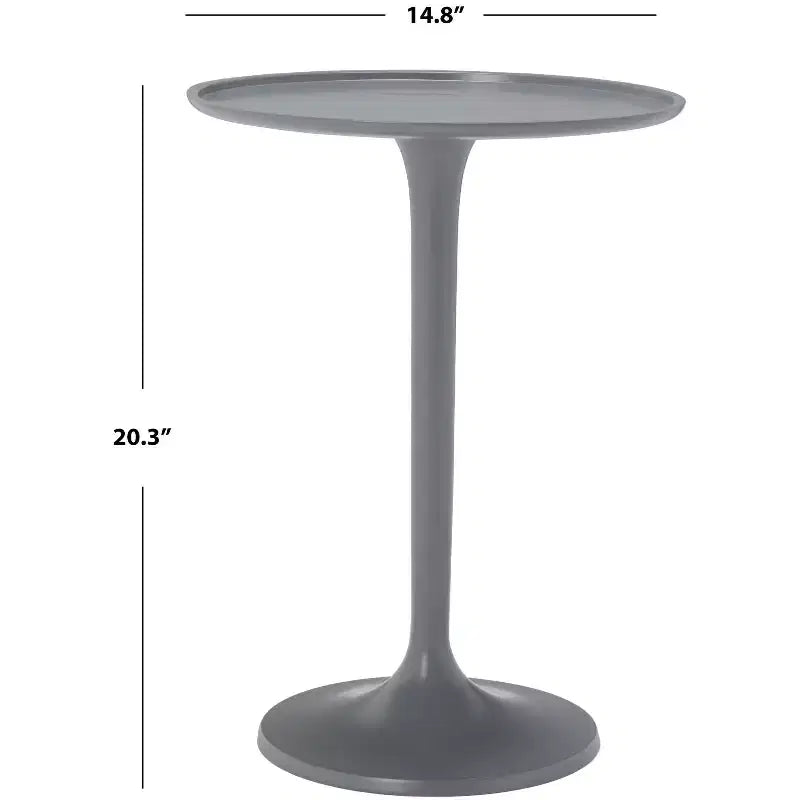 Table d'appoint Art déco ronde en aluminium poli