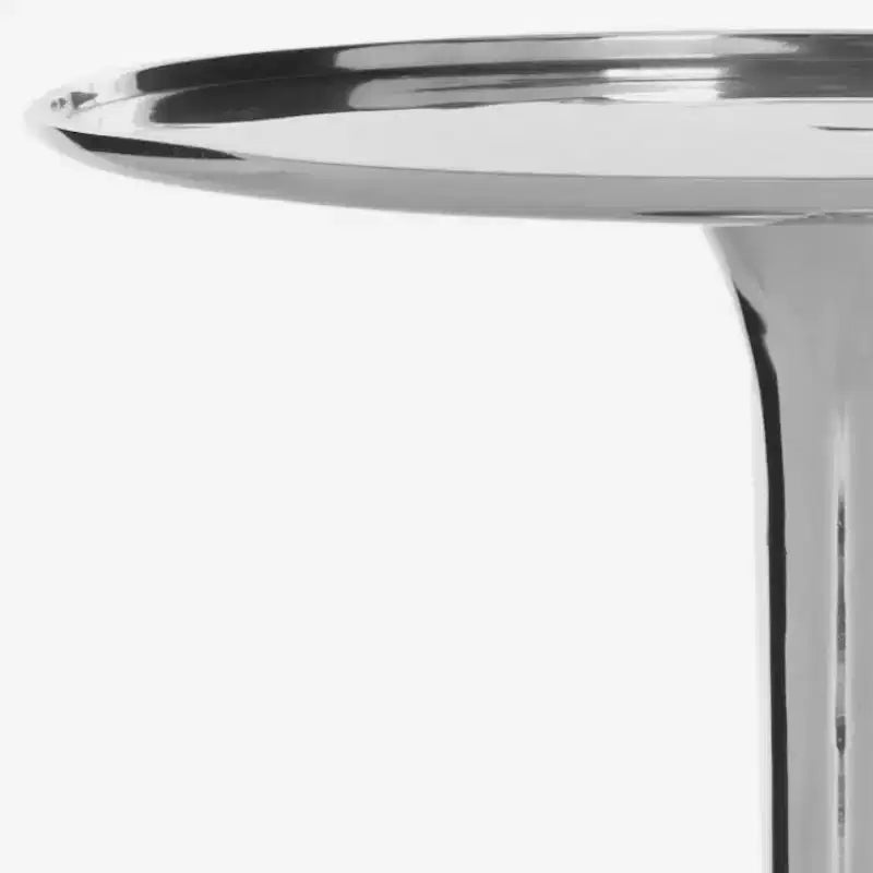 Table d'appoint Art déco ronde en aluminium poli