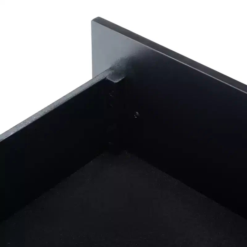 Commode à 3 tiroirs noire et or avec pieds fuselés